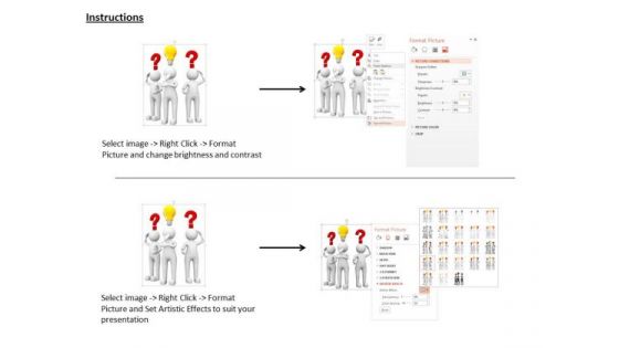 3d Men With Question Mark And Bulb PowerPoint Templates
