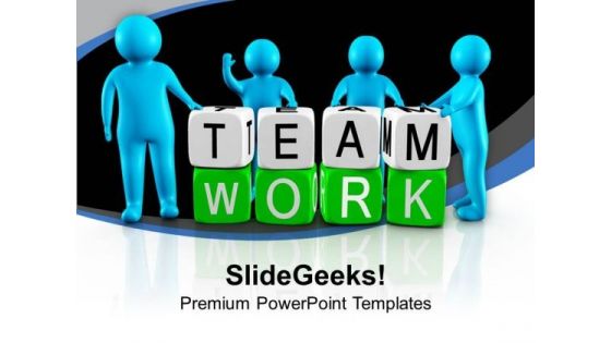3d Men Working As Team Teamwork PowerPoint Templates Ppt Backgrounds For Slides 0213