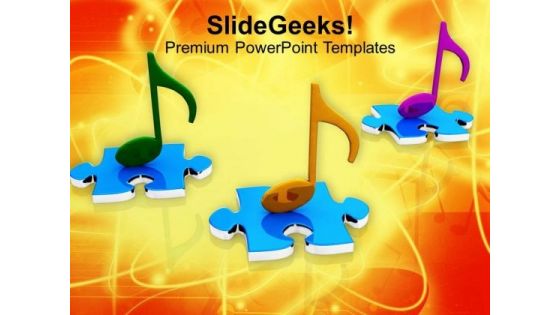 3d Musical Symbols For Entertainment PowerPoint Templates Ppt Backgrounds For Slides 0513