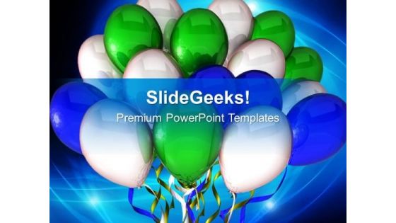 3d Party Balloons Holidays PowerPoint Templates Ppt Backgrounds For Slides 0213