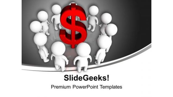3d People Around Dollar Finance PowerPoint Templates Ppt Background For Slides 1112