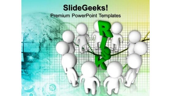 3d People Around Green Risk PowerPoint Templates And PowerPoint Themes 1012