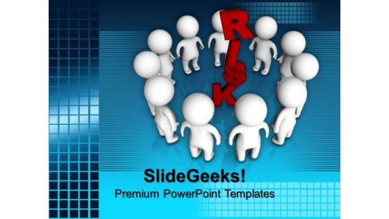 3d People Around Risk Leadership PowerPoint Templates And PowerPoint Themes 1012