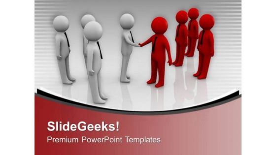 3d People Two Teams Shaking Hands PowerPoint Templates Ppt Backgrounds For Slides 0213