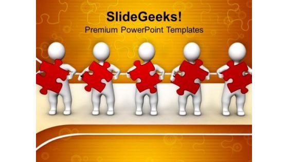 3d People With Puzzle Leadership PowerPoint Templates And PowerPoint Themes 1012