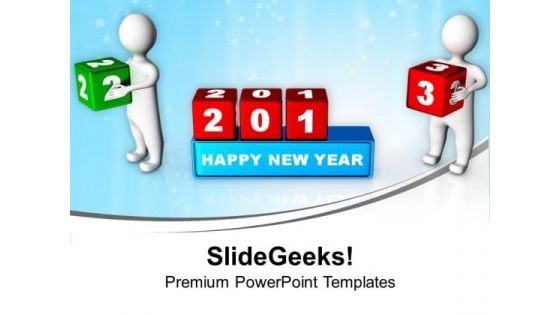 3d Persons Changing 2012 Cubes New Year Concept PowerPoint Templates Ppt Backgrounds For Slides 1112