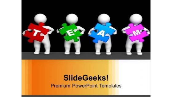 3d Persons Holding Puzzle Pieces Team PowerPoint Templates Ppt Backgrounds For Slides 0113