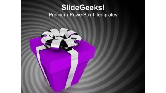 3d Purple Gift Box Holidays PowerPoint Templates Ppt Backgrounds For Slides 1112