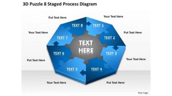 3d Puzzle 8 Staged Process Diagram Ppt Security Business Plan PowerPoint Slides