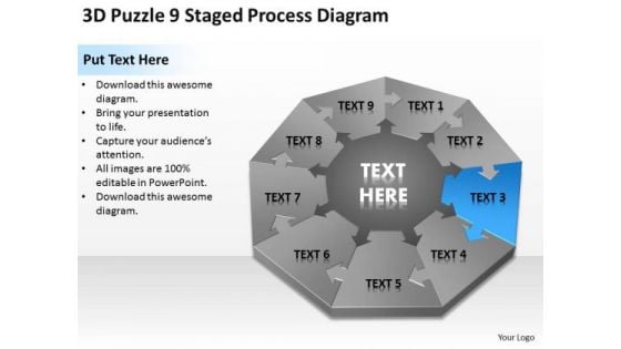 3d Puzzle 9 Staged Process Diagram Ppt Writing Good Business Plan PowerPoint Slides 3d Puzzle 9 Staged Process Diagram Ppt Writing Good Business Plan PowerPoint Slides