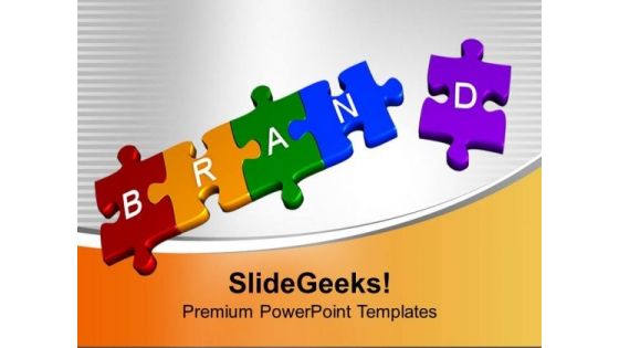 3d Puzzle Pieces Forming Word Brand Business PowerPoint Templates Ppt Backgrounds For Slides 1112