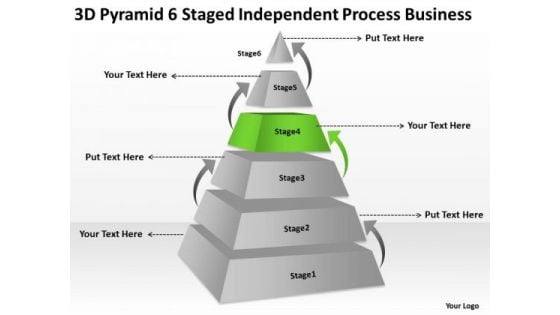 3d Pyramid 6 Staged Independent Process Business Ppt Operational Plan PowerPoint Templates