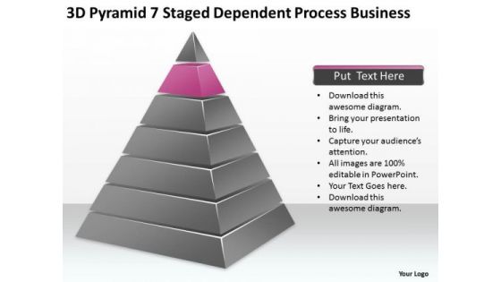 3d Pyramid 7 Staged Dependent Process Business Ppt Proposal Plan PowerPoint Templates