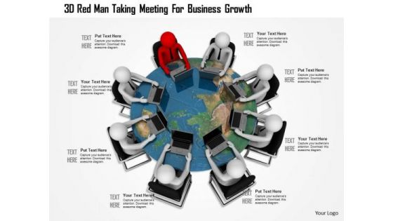 3d Red Man Taking Meeting For Business Growth 3d Red Man Taking Meeting For Business Growth