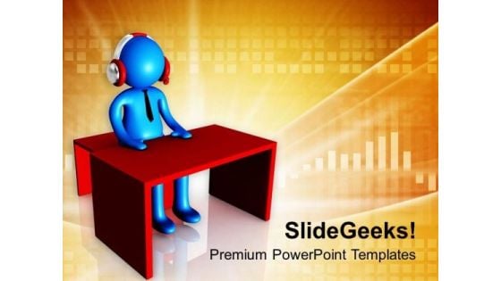 3d Render Of Call Center Executive PowerPoint Templates Ppt Backgrounds For Slides 0713