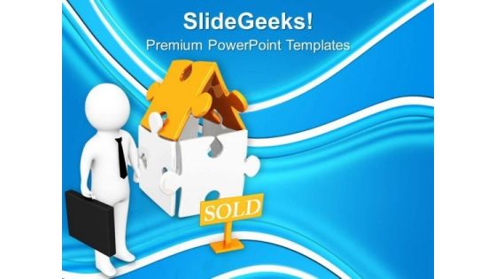 3d Render Of Sold House PowerPoint Templates Ppt Backgrounds For Slides 0713