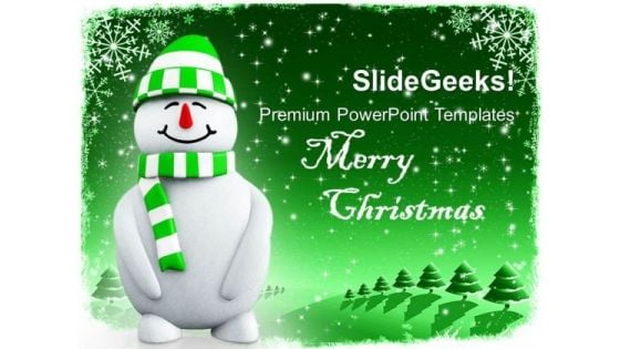 3d Smiling Snowman Holidays PowerPoint Templates Ppt Backgrounds For Slides 1112