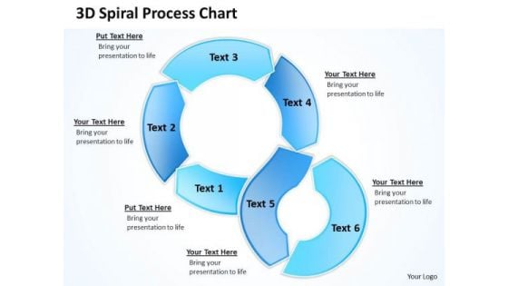 3d Spiral Process Chart Circular Flow Layout Network PowerPoint Templates