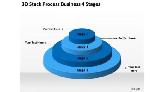 3d Stack Process Business 4 Stages Ppt Plan Writers For Hire PowerPoint Slides