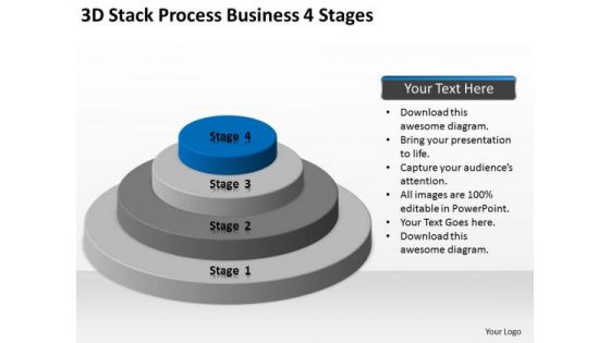 3d Stack Process Business 4 Stages Ppt Professional Plan PowerPoint Templates