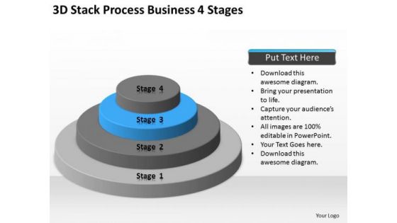 3d Stack Process Business 4 Stages Ppt Simple Plan PowerPoint Templates