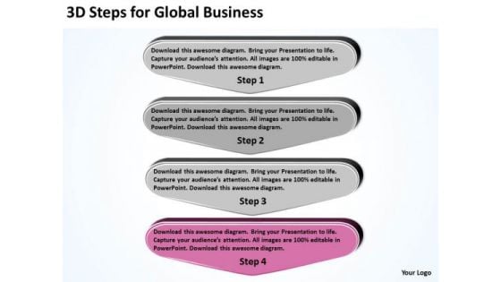 3d Steps For Global Business Best Plan Templates PowerPoint Slides