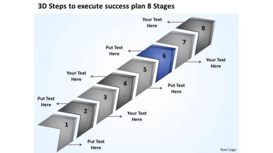 3d Steps To Execute Success Plan 8 Stages Free Business PowerPoint Slides