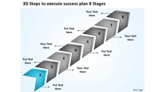 3d Steps To Execute Success Plan 8 Stages Software For Business Plans PowerPoint Slides