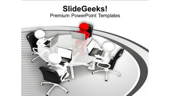 3d Successful Business Team With Their Boss PowerPoint Templates Ppt Backgrounds For Slides 0213