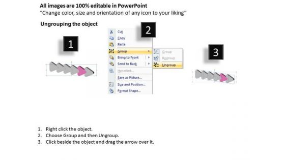 3d Successive Arrows 6 Stages Ppt Visio Templates PowerPoint Slides