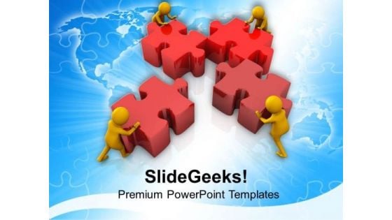 3d Team Solving Puzzle PowerPoint Templates Ppt Backgrounds For Slides 0813