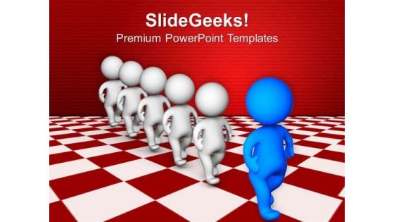 3d Team Walking With Leader PowerPoint Templates Ppt Backgrounds For Slides 0713