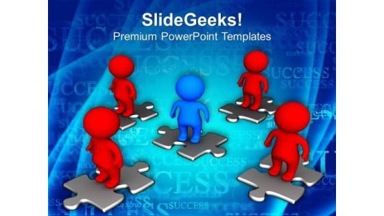 3d Team With Leader Business Strategy PowerPoint Templates Ppt Backgrounds For Slides 0413