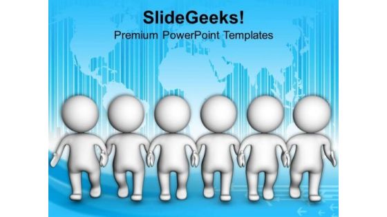 3d Team With World Map PowerPoint Templates Ppt Backgrounds For Slides 0713