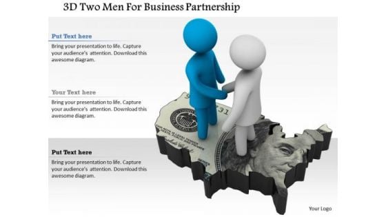 3d Two Men For Business Partnership