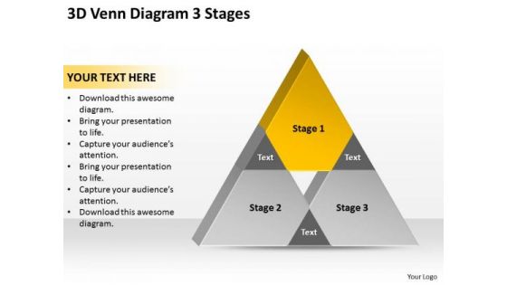 3d Venn Diagram Stages Ppt Non Profit Business Plan Template PowerPoint Slides