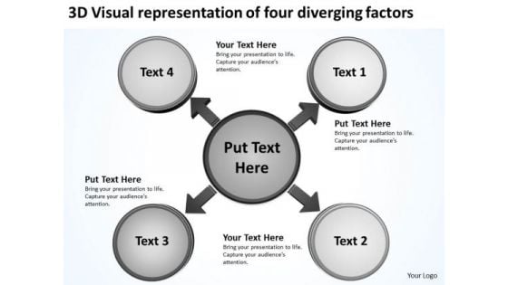 3d Visual Representation Of Four Diverging Factors Processs And PowerPoint Slides 3d Visual Representation Of Four Diverging Factors Processs And PowerPoint Slides
