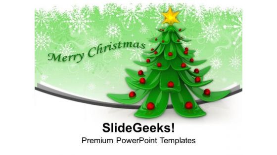 3d Wonderful Christmas Tree Design PowerPoint Templates Ppt Backgrounds For Slides 1212