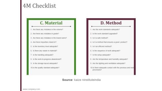 4m checklist template 2 ppt powerpoint presentation templates