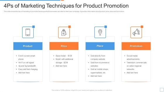 4Ps Of Marketing Techniques For Product Promotion Ppt PowerPoint Presentation File Information PDF 4Ps Of Marketing Techniques For Product Promotion Ppt PowerPoint Presentation File Information PDF