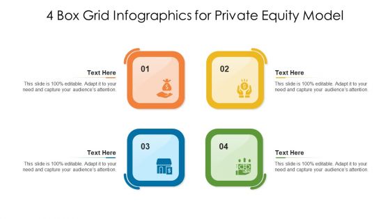 4 Box Grid Infographics For Private Equity Model Ppt Layouts Background Designs PDF