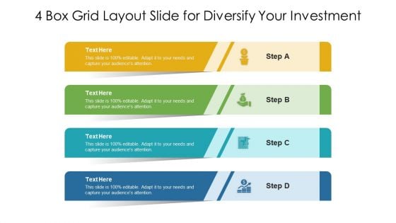 4 Box Grid Layout Slide For Diversify Your Investment Ppt Gallery Inspiration PDF 4 Box Grid Layout Slide For Diversify Your Investment Ppt Gallery Inspiration PDF
