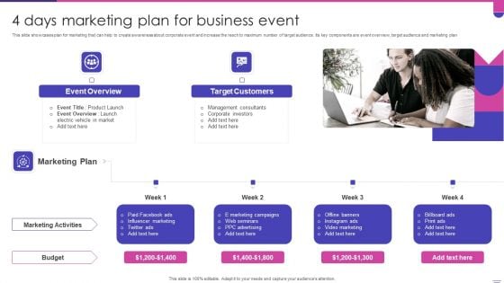 4 Days Marketing Plan For Business Event Rules PDF