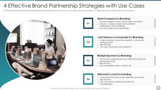 4 Effective Brand Partnership Strategies With Use Cases Summary PDF