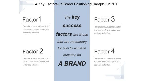 4 Key Factors Of Brand Positioning Ppt PowerPoint Presentation Example File