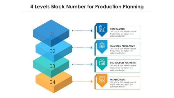 4 Levels Block Number For Production Planning Ppt PowerPoint Presentation File Slides PDF