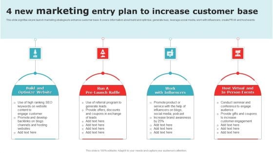 4 New Marketing Entry Plan To Increase Customer Base Sample PDF