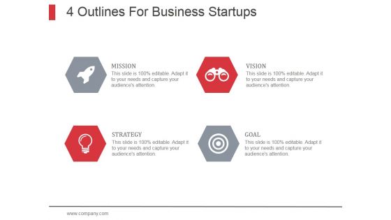 4 Outlines For Business Startups Ppt PowerPoint Presentation Background Designs