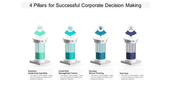 4 Pillars For Successful Corporate Decision Making Ppt PowerPoint Presentation Infographics Guide PDF