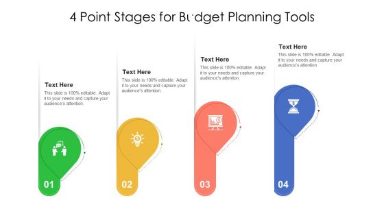 4 Point Stages For Budget Planning Tools Ppt PowerPoint Presentation Gallery Picture PDF